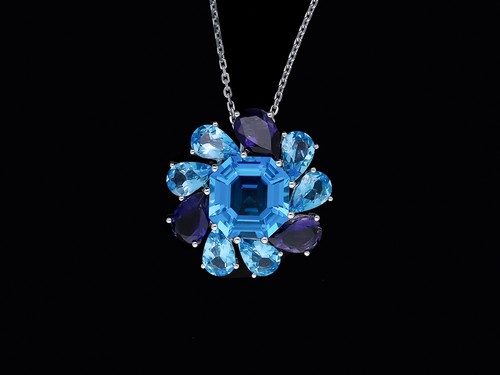 Blumen anhänger kette - anhänger, 17,20