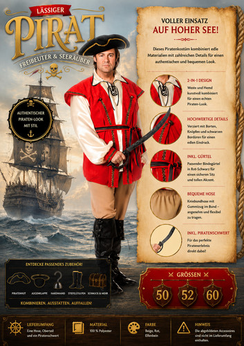 Piratenkostüm herren - piratenkostüm,