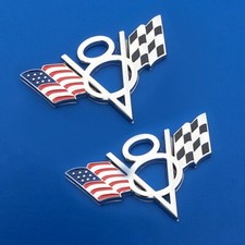 2pcs V8 USA Flagge Auto Emblem