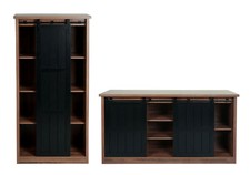 B-Ware Wohnzimmerset aus Schrank und Sideboard MCW-K75, Industrial Metall braun