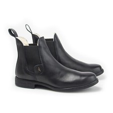 Hobo Reitstiefelette John Winter Stiefelette Reitschuh Leder Fleece warm schwarz