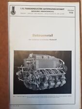 Prospekt Werbung Elektronmetall I.G. Farben Bitterfeld Flugmotor BMW Junkers1938