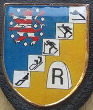 Brustanhänger Verbandsabzeichen Sportfördergruppe Oberhof Stifte