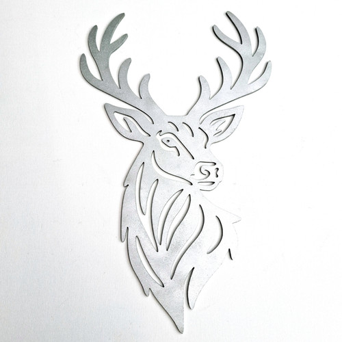 Hirsch wandbild silber - hirsch, 3d