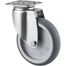 TENTE Lenkrolle Edelstahl Plattenbefestigung 100 mm 80 kg