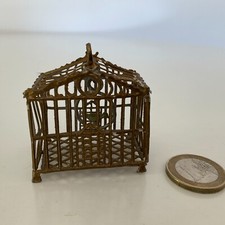 antiker herrschaftlicher Vogel Käfig Puppenstube Villa ~1900