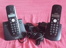 Telefon schnurlos Festnetz PHILIPS CD140 DUO 2 Mobilteile mit Ladestation 