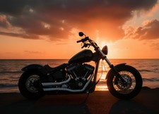 Motorrad Kunstdruck Biker