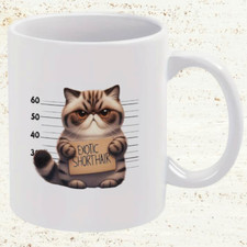 Britisch Kurzhaar Katze Tasse Keramik "Wanted" | Kaffeebecher Katze Geschenk Neu