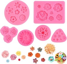 6 Stück Silikonform Blumen