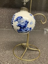 Delfter Vintage geprägte Christbaumkugel handbemalt Holland nur UK.