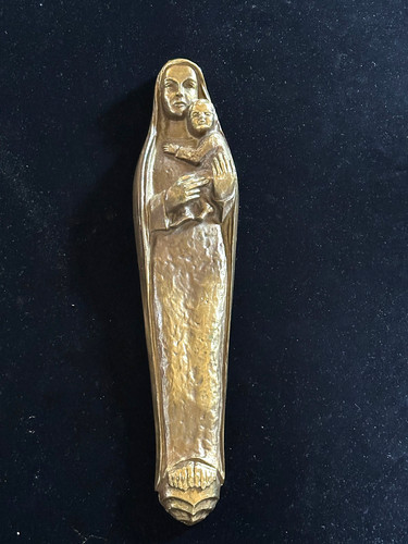 Große alte bronze wandfigur - große,