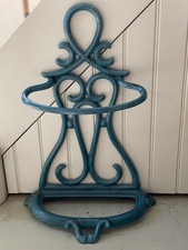 Schirmständer Antik, Petrol, Gusseisen emailliert