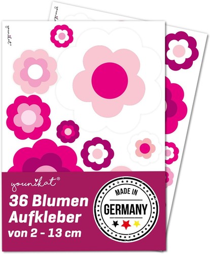 Retroblumen aufkleber set - set, 36