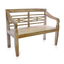 DIVERO 2-Sitzer Holzbank Teak