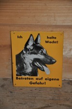 Altes Blechschild Schäferhund,Ich Halte Wacht!Hinweisschild,Retro,Vintage,Garten