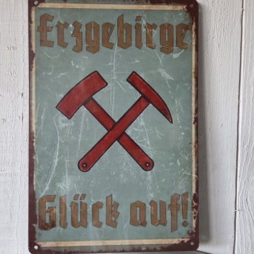 Dekoschild blechschild bergbau - blechschild,