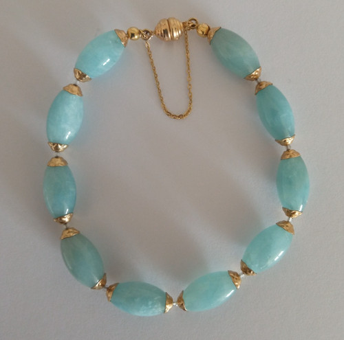 Armband aquamarin 375 gold - ,