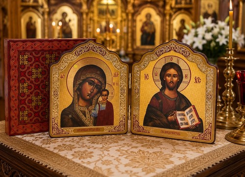 Orthodoxe faltbare reiseikone - faltbare,