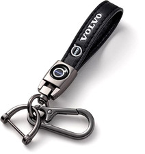 Auto Schlüsselanhänger für Volvo Fans mit  schwarzem Lederband + Karabinerhaken