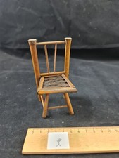 Sessel Polsterstuhl Rattan Korb Stuhl Puppenhaus Puppenstube antik alt