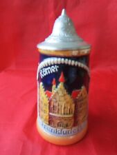 kleiner Bierkrug mit Deckel Römer Paulskirche / Frankfurt Main