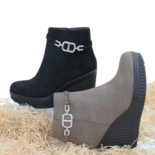 Damen stiefeletten keilabsatz - stiefeletten,