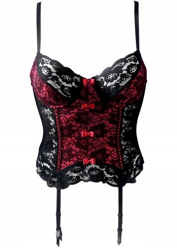 Corsage c schwarz rot - gr., (75)