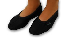 Schläppchen Gymnastikschuhe Ballerina mit Ledersohle schwarz Neu Gr. 25 - 46