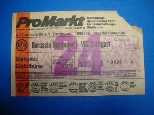 Ticket bvb dortmund - 88/89, vfb