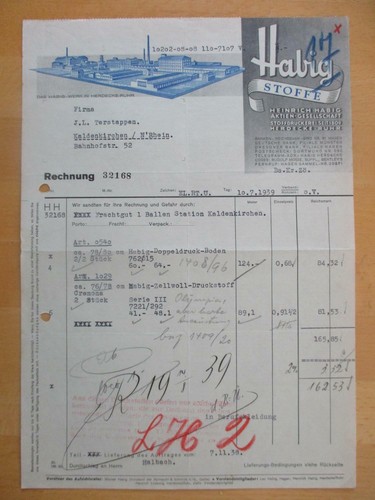 Rechnung habig stoffe - rechnung,