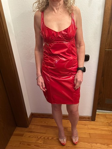 Lackkleid rot polyester - rot,