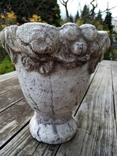 Antikes Finish Barock Vase Pflanzgefäss Übertopf Amphore 21cm Höhe Deko Stein