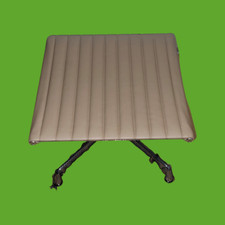 VITRA Eames Aluminium Chair EA 125 Chrom / Leder Sand (Beige) Ottoman Hocker