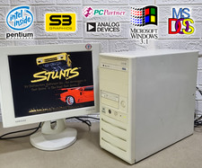 Pentium 133mhz PC DOS Minitower Computer Vintage Retro Gaming MS-Dos Diskette