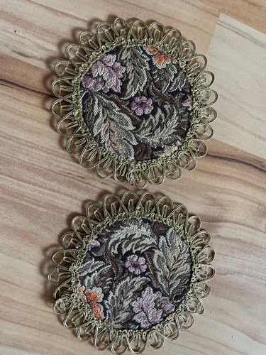 Vintage brokatdeckchen rund - vintage,