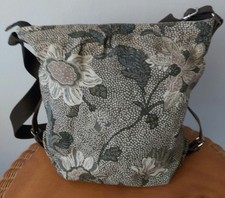 Ceannis Damen Stoff Handtasche Schultertasche Shopper Grau Blumen