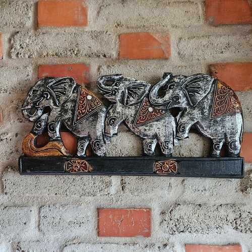 Elefanten relief wandschmuck - elefanten,