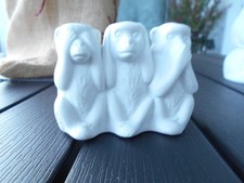 Figur 3 Affen  weiß bisquit