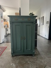 Vertiko Schrank Kommode Antik Vintage Grün Matt