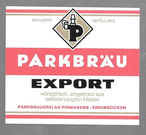 Bieretikett parkbrauerei - bieretikett, ag