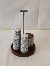 60er Jahre Wallendorf Porzellan Gewürz Menage Senftopf, Paprika, Salz & Pfeffer