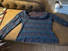 Chapati Berlin Pullover M/L  blaues Paisley Muster