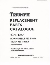 Triumph Parts Manual Book 1976