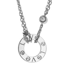 Cartier Halskette 18 Karat Weißgold Diamant Love Circle