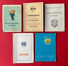 5 x DDR Mitgliedskarte