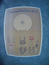 GST Lehrtafel Fallschirm 1984-DDR-Nr 3 Fallschirmtechnik Rettungsfallschirm BE-8