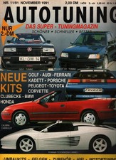 Zeitschrift AUTOTUNING von 11. 1991 Calibra Golf CRX Honda Ferrari BMW Toyota