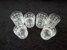 6 Schnapsgläser Ingrid Glas Polka Dots Punkte Glas Vintage