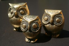 Eulenfamilie aus Messing